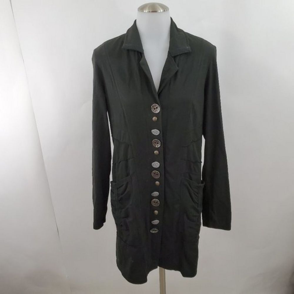 Neon Buddha Jacket S Trench Long Button Black Ruch